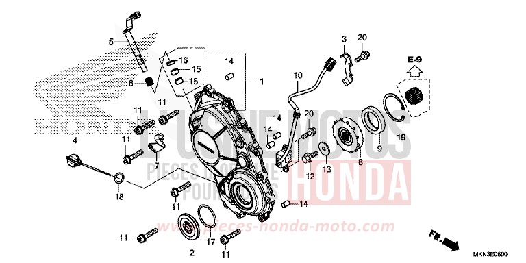 RIGHT CRANKCASE COVER for CB650R CANDY CHROMOSPHERE RED (R381) from 2019