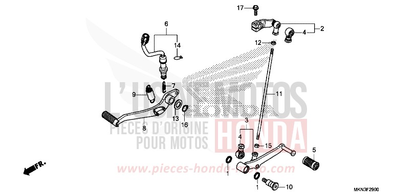 PEDAL for CB650R GRAPHITE BLACK (NHB01) from 2019