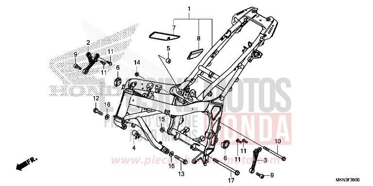 FRAME BODY for CB650R GRAPHITE BLACK (NHB01) from 2019