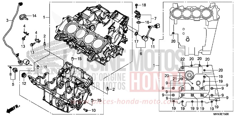 CRANKCASE for CB650R MAT CRYPTON SILVER MATALLIC (NHA40) from 2019