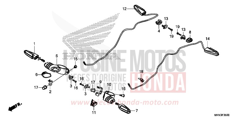 WINKER for CB650R MAT CRYPTON SILVER MATALLIC (NHA40) from 2019