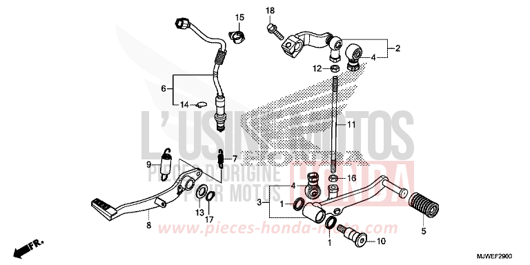 PEDAL for CBR500R GRAPHITE BLACK (NHB01) from 2018