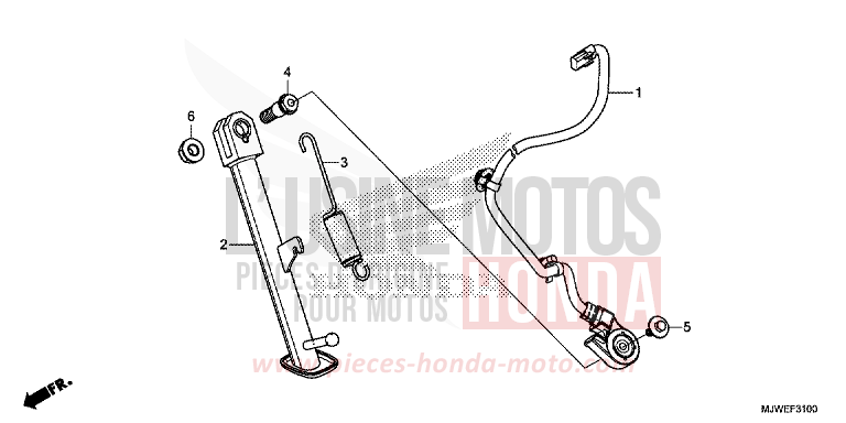 SIDE STAND for CBR500R GRAPHITE BLACK (NHB01) from 2018