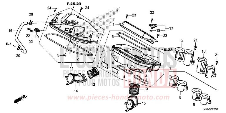 AIR CLEANER for CB650R MAT JEANS BLUE MATALLIC (PB417) from 2019