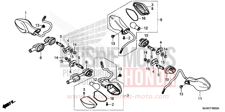 WINKER for CBR500R GRAPHITE BLACK (NHB01) from 2018
