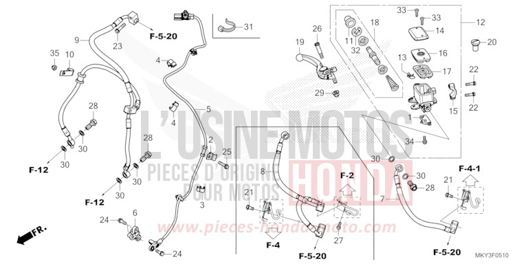 FRONT BRAKE MASTER CYLINDER for CB650R CANDY CHROMOSPHERE RED (R381) from 2021