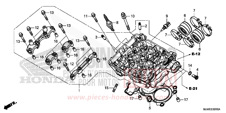 TESTATA per CBR500R PEARL METALLOID WHITE (NHA96) del 2018