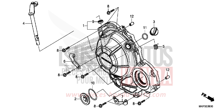 RIGHT CRANKCASE COVER for CBR500R GRAND PRIX RED (R380) from 2019
