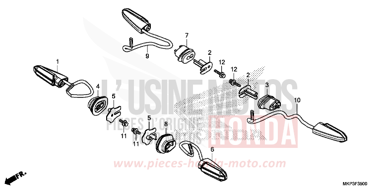 WINKER for CBR500R GRAND PRIX RED (R380) from 2019