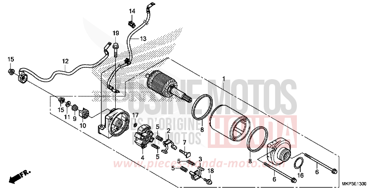 STARTER MOTOR for CBR500R MAT AXIS GRAY METALLIC (NH303) from 2019
