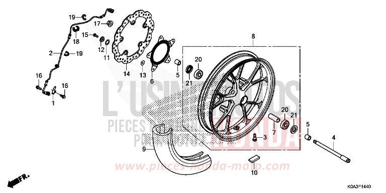 FRONT WHEEL for CBF300NA CANDY CHROMOSPHERE RED (R381) from 2018
