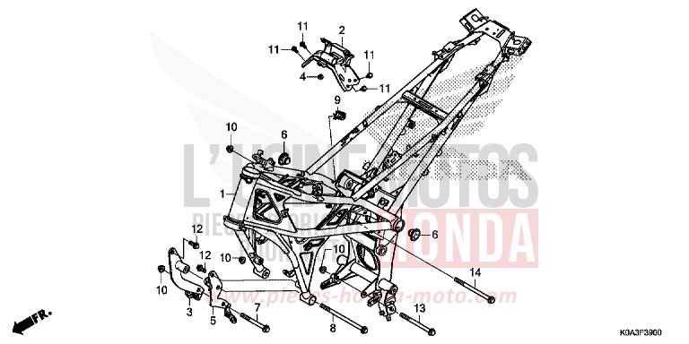 FRAME BODY for CBF300NA MAT CRYPTON SILVER MATALLIC (NHA40) from 2018