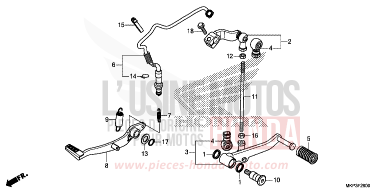 PEDAL for CBR500R MAT AXIS GRAY METALLIC (NH303) from 2019