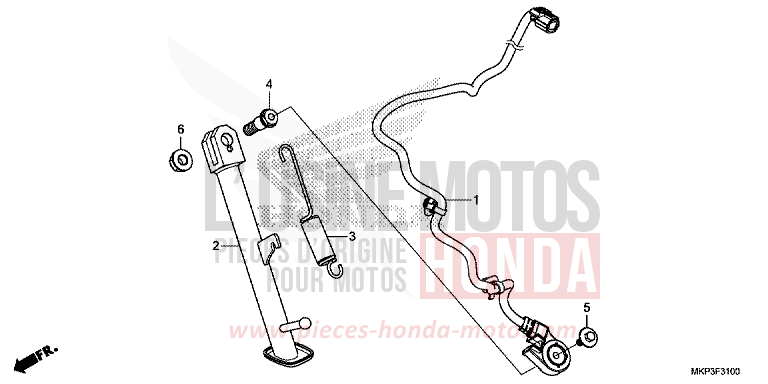 SIDE STAND for CBR500R MAT AXIS GRAY METALLIC (NH303) from 2019