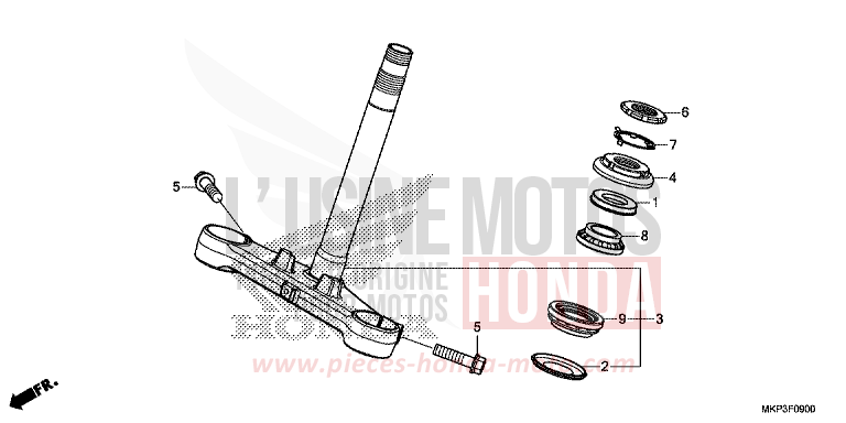 STEERING STEM for CBR500R PEARL METALLOID WHITE (NHA96) from 2019