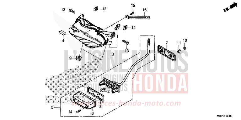 TAILLIGHT for CBR500R PEARL METALLOID WHITE (NHA96) from 2019
