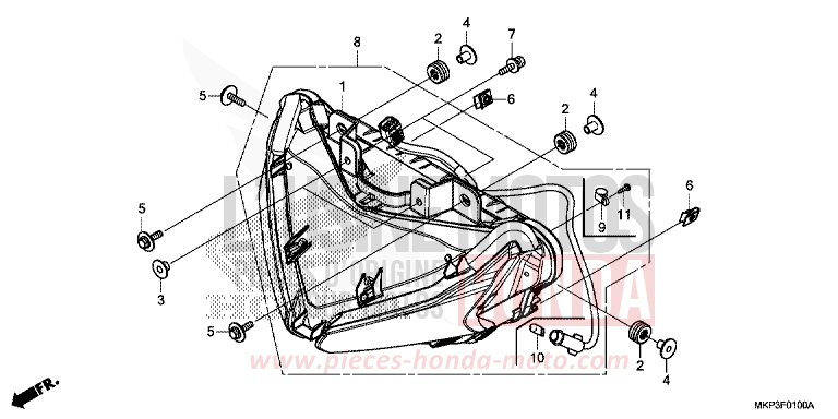HEADLIGHT for CBR500R GRAND PRIX RED (R380) from 2021