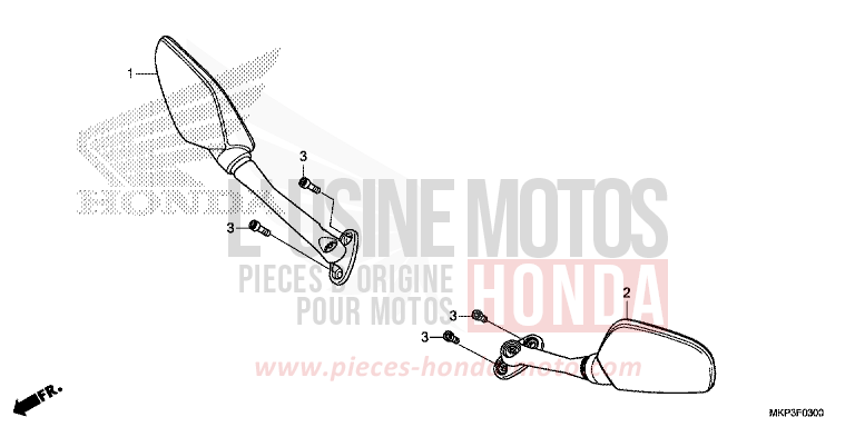 MIRROR for CBR500R GRAND PRIX RED (R380) from 2021