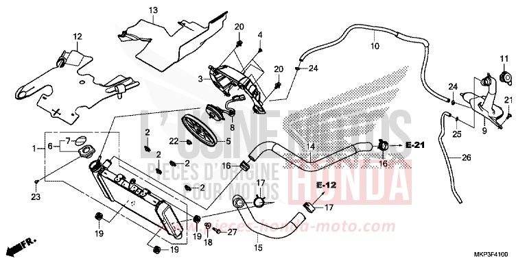 RADIATOR for CBR500R GRAND PRIX RED (R380) from 2021