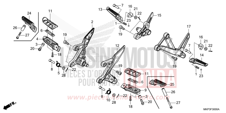 PEDANA per CBR500R MAT AXIS GRAY METALLIC (NH303) del 2021