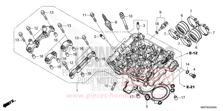 CYLINDER HEAD for CBR500R PEARL METALLOID WHITE (NHA96) from 2021
