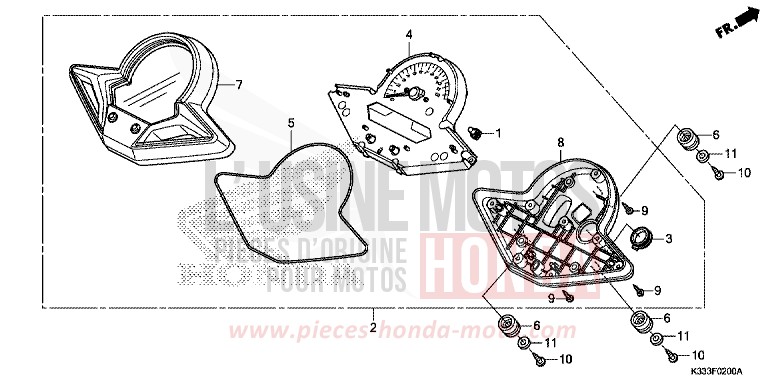 METER for CBR300R LEMON ICE YELLOW (Y196) from 2015