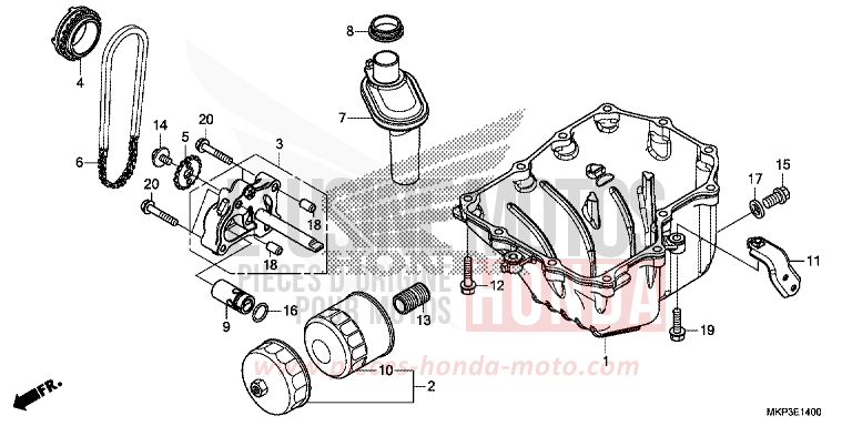 OIL PAN/OIL PUMP for CBR500R PEARL METALLOID WHITE (NHA96) from 2021