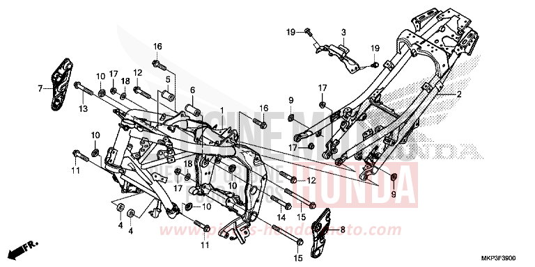 FRAME BODY for CBR500R PEARL METALLOID WHITE (NHA96) from 2021