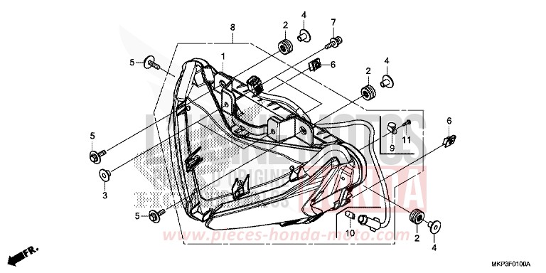 HEADLIGHT for CBR500R GRAND PRIX RED (R380) from 2022