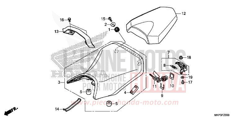 SEAT for CBR500R GRAND PRIX RED (R380) from 2022