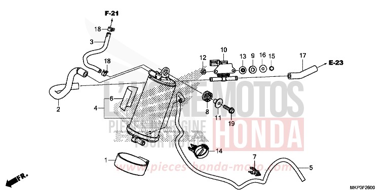 CANISTER for CBR500R GRAND PRIX RED (R380) from 2022