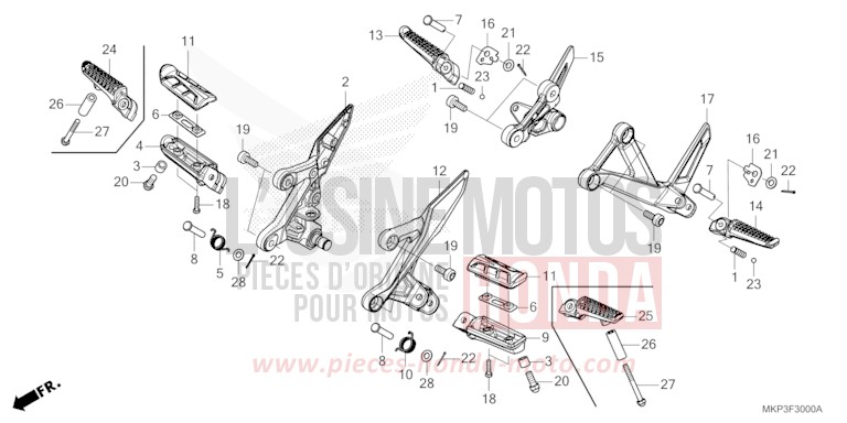 PEDANA per CBR500R GRAND PRIX RED (R380) del 2022