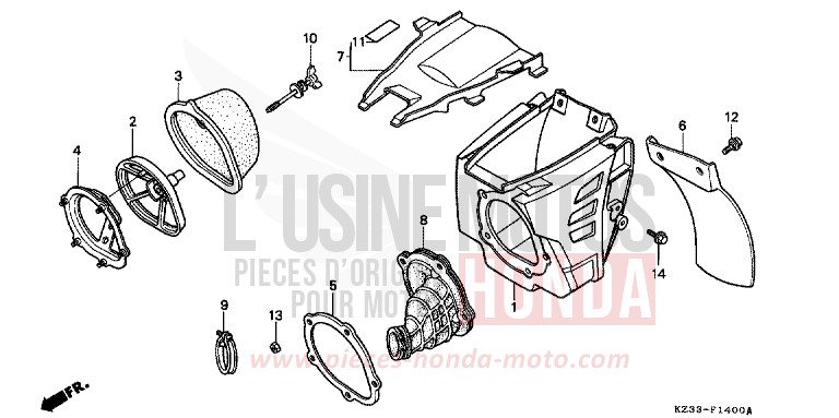 LUFTFILTER for CR250R SHASTA WHITE (NH138) from 1990