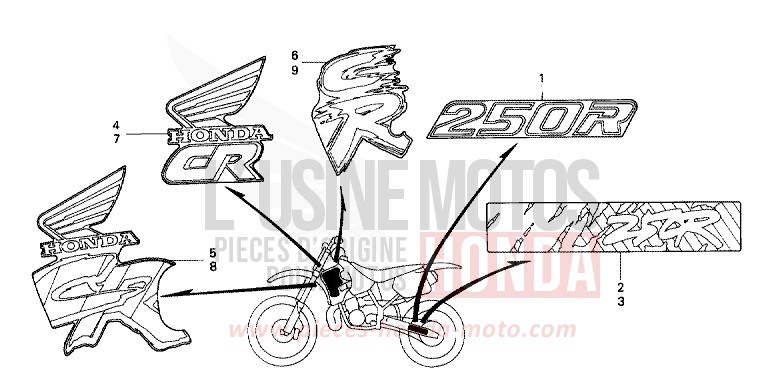 MARK for CR250R SHASTA WHITE (NH138) from 1990