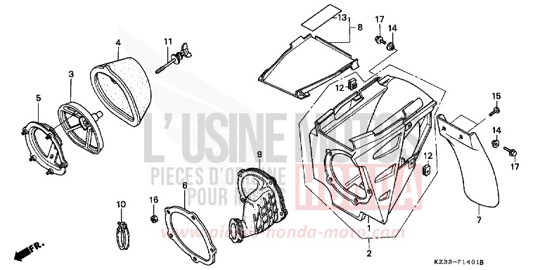 LUFTFILTER for CR250R SHASTA WHITE (NH138) from 1992