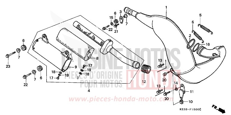 EXPANSIONSKAMMER for CR250R SHASTA WHITE (NH138) from 1992