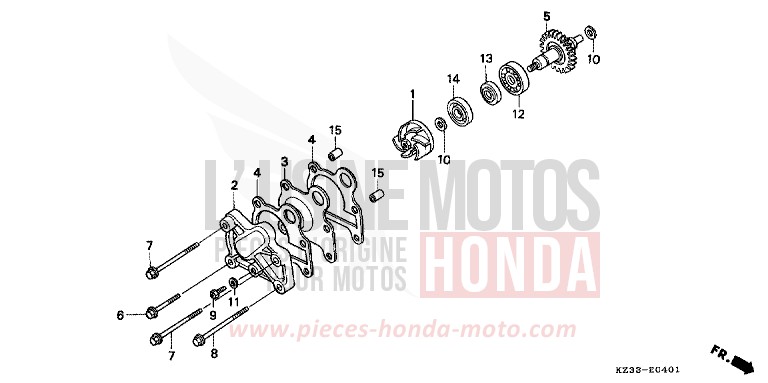 WASSERPUMPE for CR250R SHASTA WHITE (NH138) from 1993