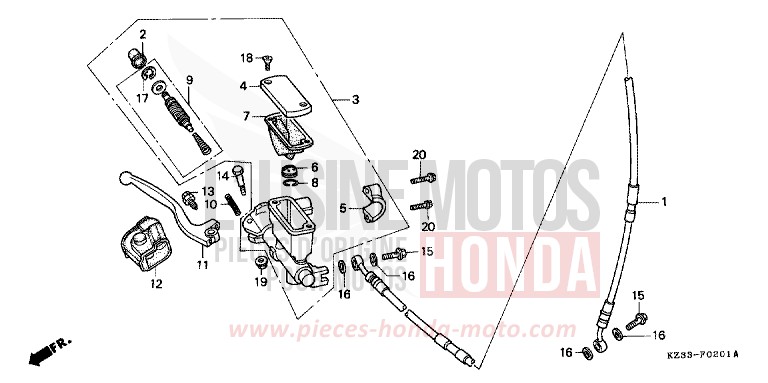 VORDERRADBREMSE for CR250R SHASTA WHITE (NH138) from 1993