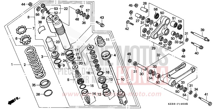 KISSEN, HINTEN for CR250R SHASTA WHITE (NH138) from 1994