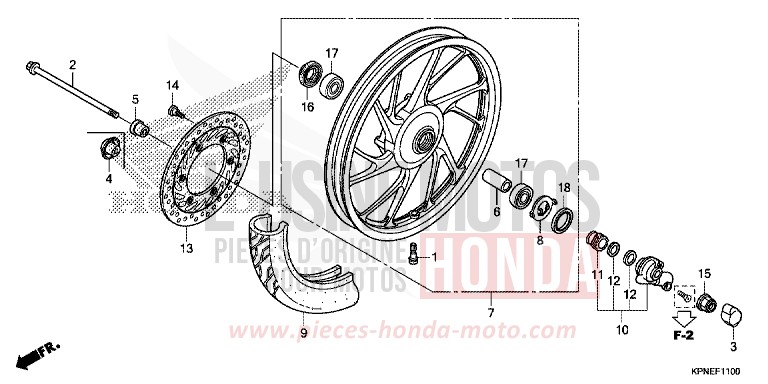 FRONT WHEEL for GLR1251WH PEARL TWINKLE YELLOW (Y202) from 2015
