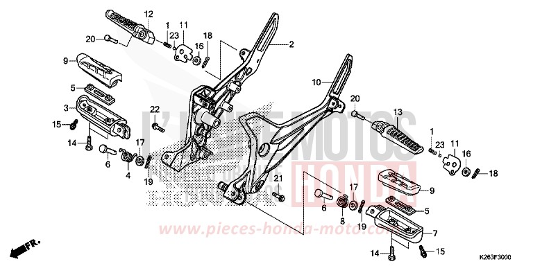 PEDANA per MSX125 PEARL VALENTINE RED (R353) del 2013