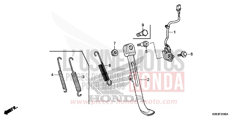 CAVALLETTO per MSX125 PEARL VALENTINE RED (R353) del 2013