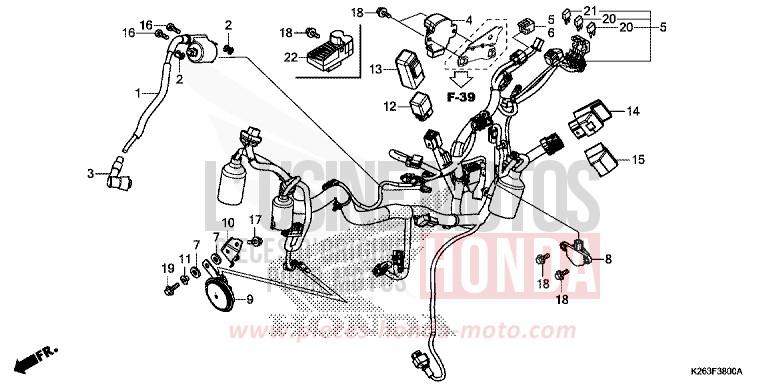 WIRE HARNESS for MSX125 PEARL VALENTINE RED (R353) from 2013