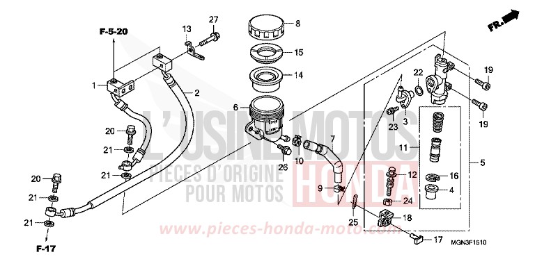 REAR BRAKE MASTERCYLINDER (CBF600SA/NA) for   from 