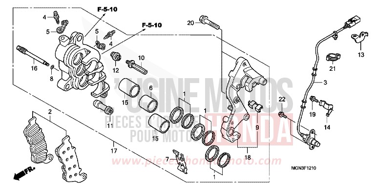ETRIER DE FREIN AVANT (D.) (CBF600SA/NA) for   from 