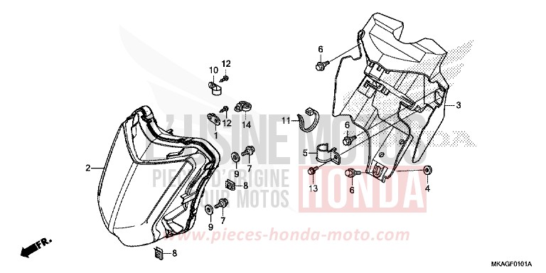 HEADLIGHT (LED) for NC750S MAT GUNPOWDER BLACK METALLIC (NH436E) from 2016