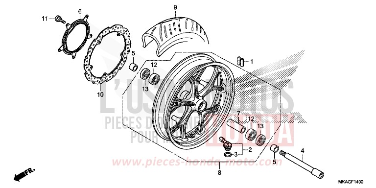 FRONT WHEEL for NC750S MAT GUNPOWDER BLACK METALLIC (NH436E) from 2016