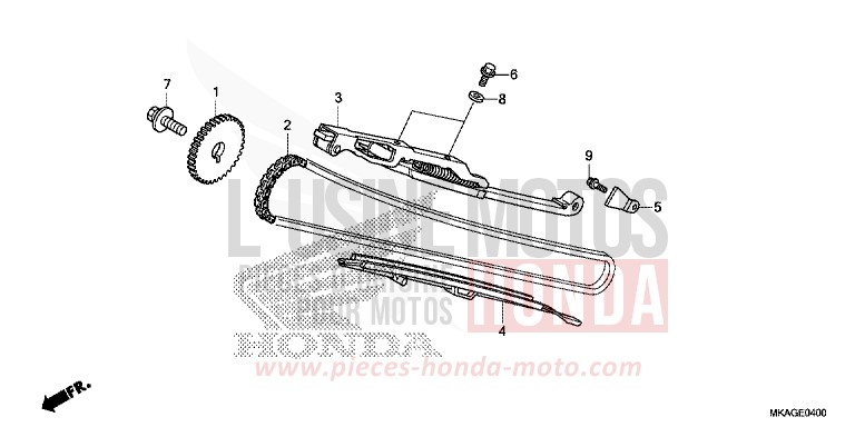 CAM CHAIN/TENSIONER for NC750S CANDY CHROMOSPHERE RED (R381) from 2018