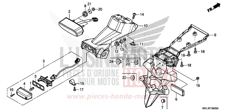 TAILLIGHT for NC750S CANDY CHROMOSPHERE RED (R381) from 2019