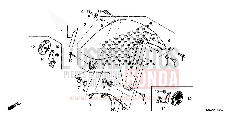 PARAFANGO ANTERIORE per NC750S CANDY PROMINENCE RED (R342) del 2017